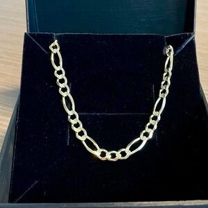 14k Gold Solid Figaro Bracelet